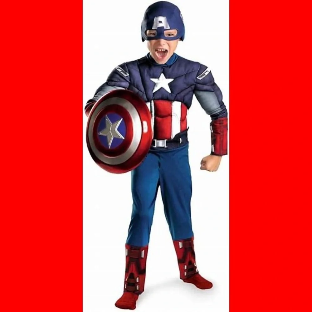 NWOT Captain America Avengers Costume Classic Muscle Child Halloween Size L